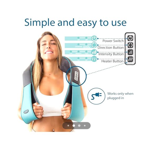 New INVOSPA SHIATSU Portable Heat Massager - shoulder neck arm leg back waist - Picture 9 of 13